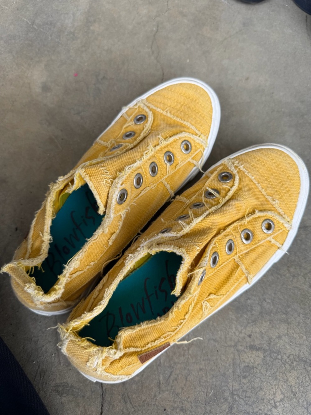 Blowfish Malibu Yellow Frayed Slip-On Sneakers
